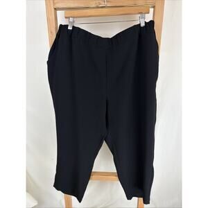 NWT Beau Jours by Chalet USA Black Crepe Cropped Pants #0927 Size XL
